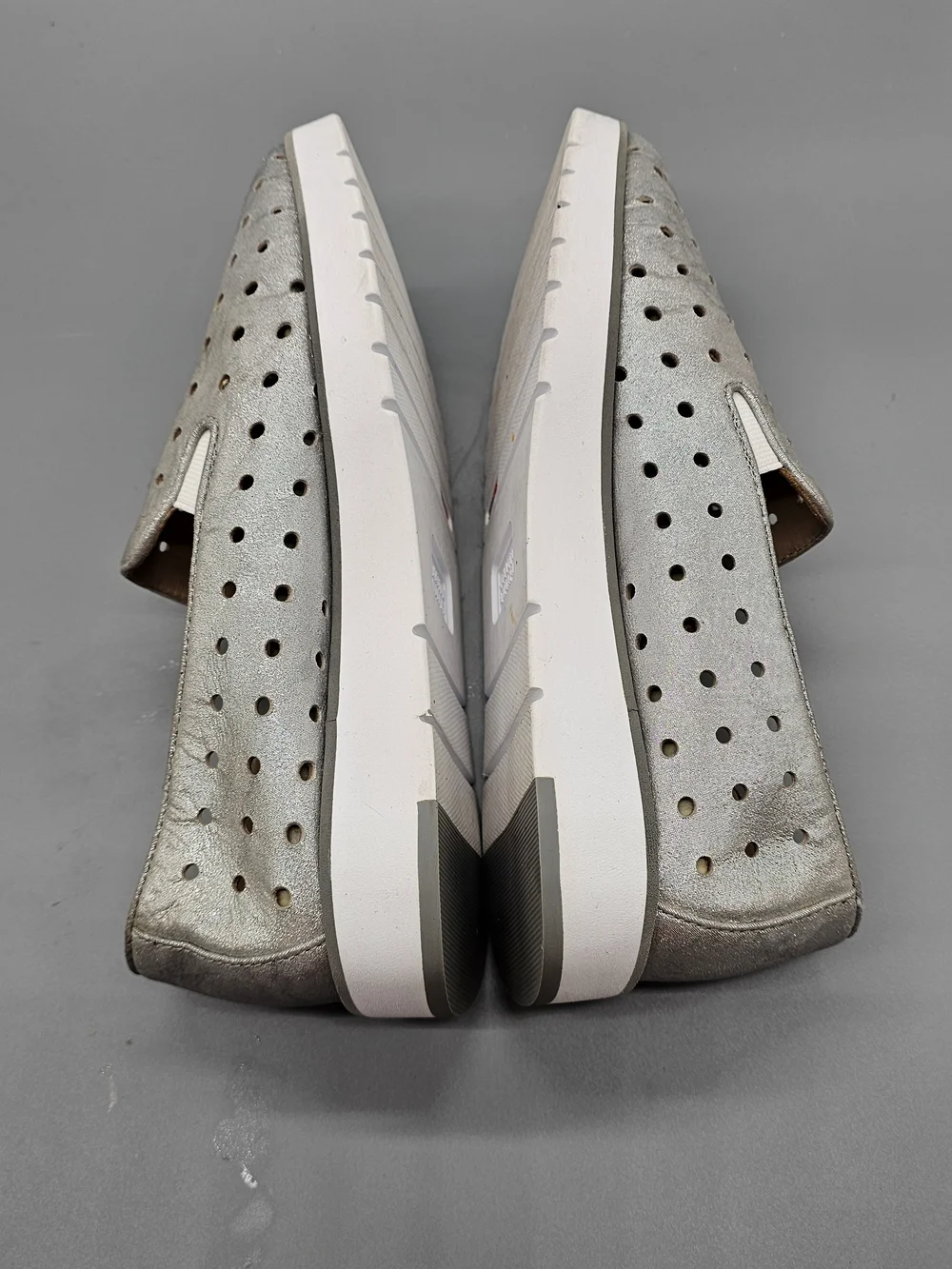 Johnston & Murphy Perforated Suede Slip-Ons - Gray